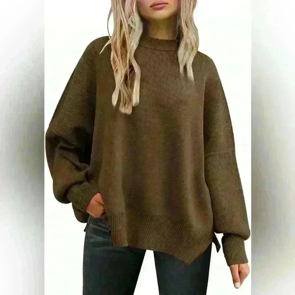 LILLUSORY Brown Oversized Batwing Sweater - Picture 12 of 14